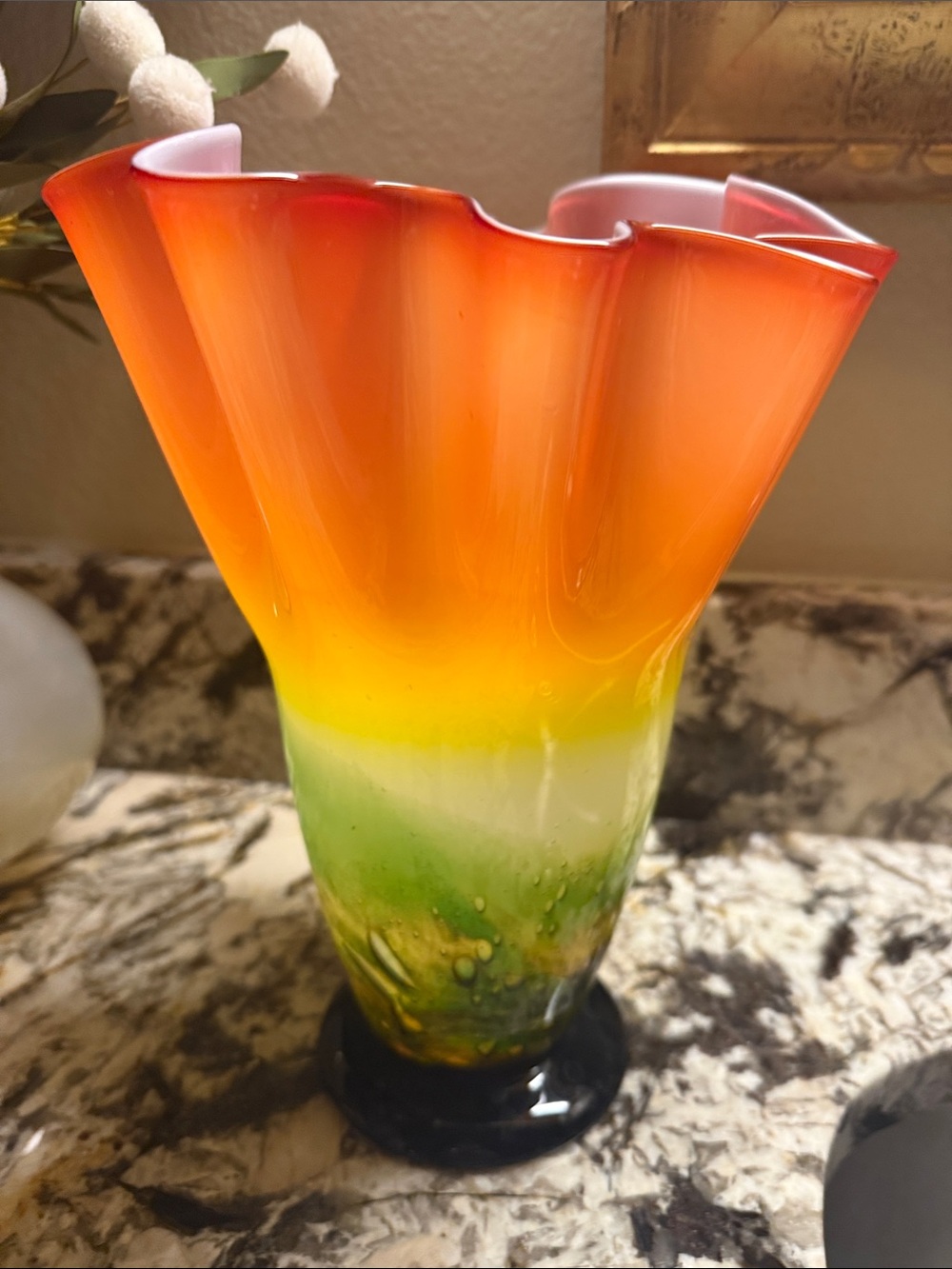 Art Glass Ruffled Vase Large - Picture 7 of 7